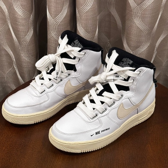 Nike Shoes - Nike Unique Women’s Air Force 1 High Utility White Light Cream Reverse Tag 8.5